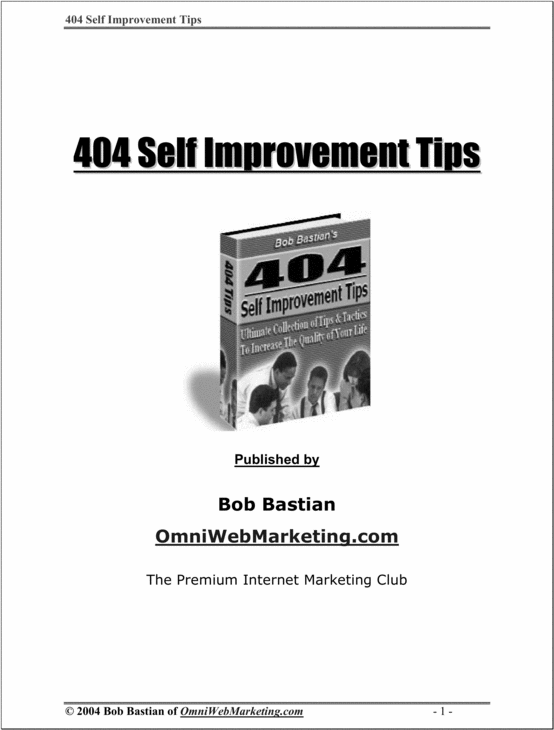 Product picture 404 Self improvement tips. Over 50 discount!